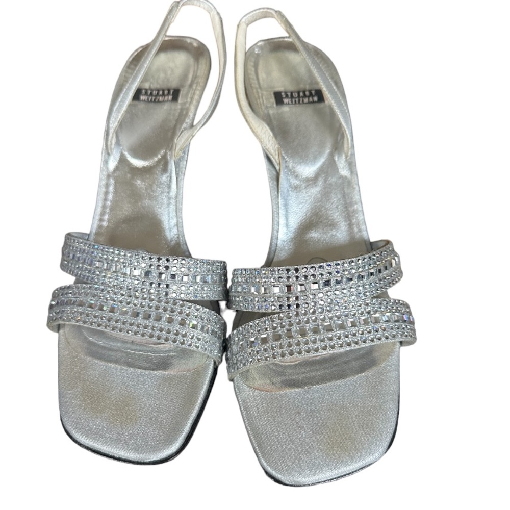 Stuart Weizmann Rockstar Siver Matte Rinestone  Heels size 8.5